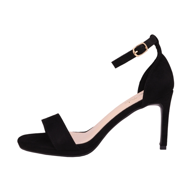 High Heel Pump Sandals - BLACK SUEDE - 1